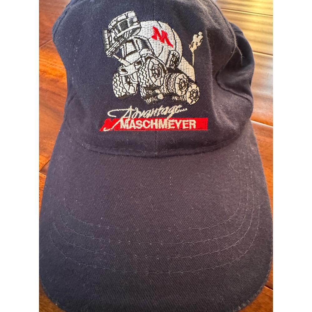 Vintage AMC Deluxe Headwear Maschmeyer Concrete Mixer Truck Navy Blue‎ Hat Cap